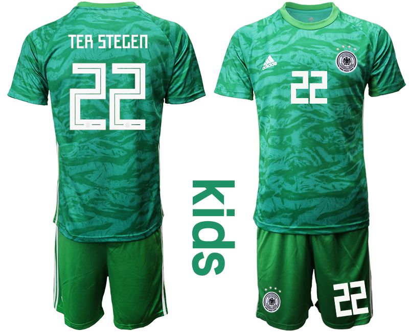 Youth 2019-2020 Season National Team Germany green goalkeeper #22 Soccer Jerseys